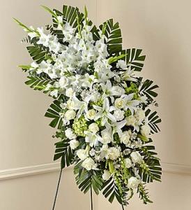 White Rose and Lily Standing Spray – 212 Floral, New York NY