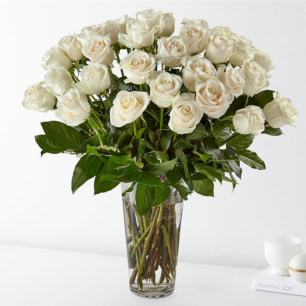 Long Stem White Rose Bouquet – 212 Floral, New York NY