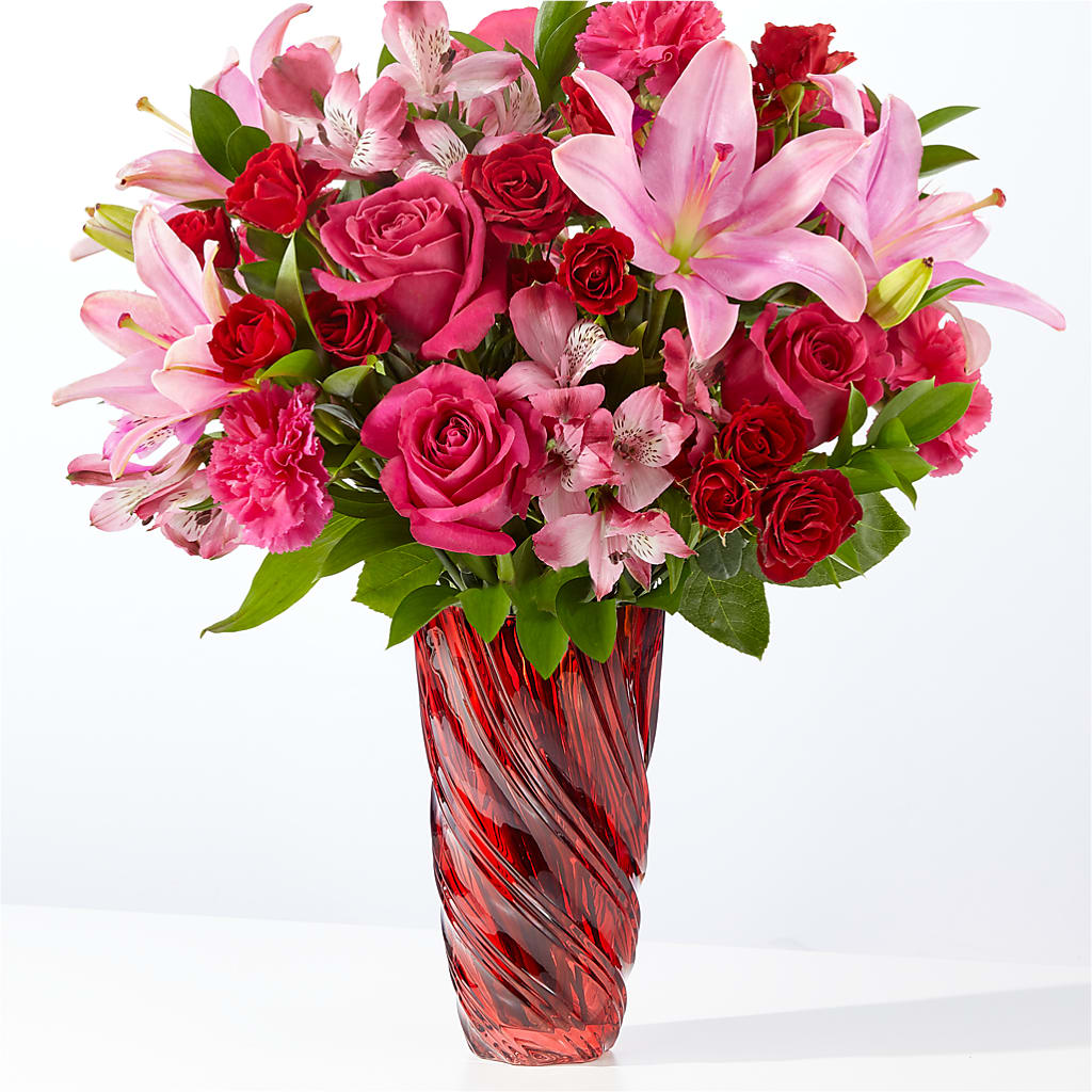 In Love Bouquet with Luxe Swirl Vase – 212 Floral, New York NY