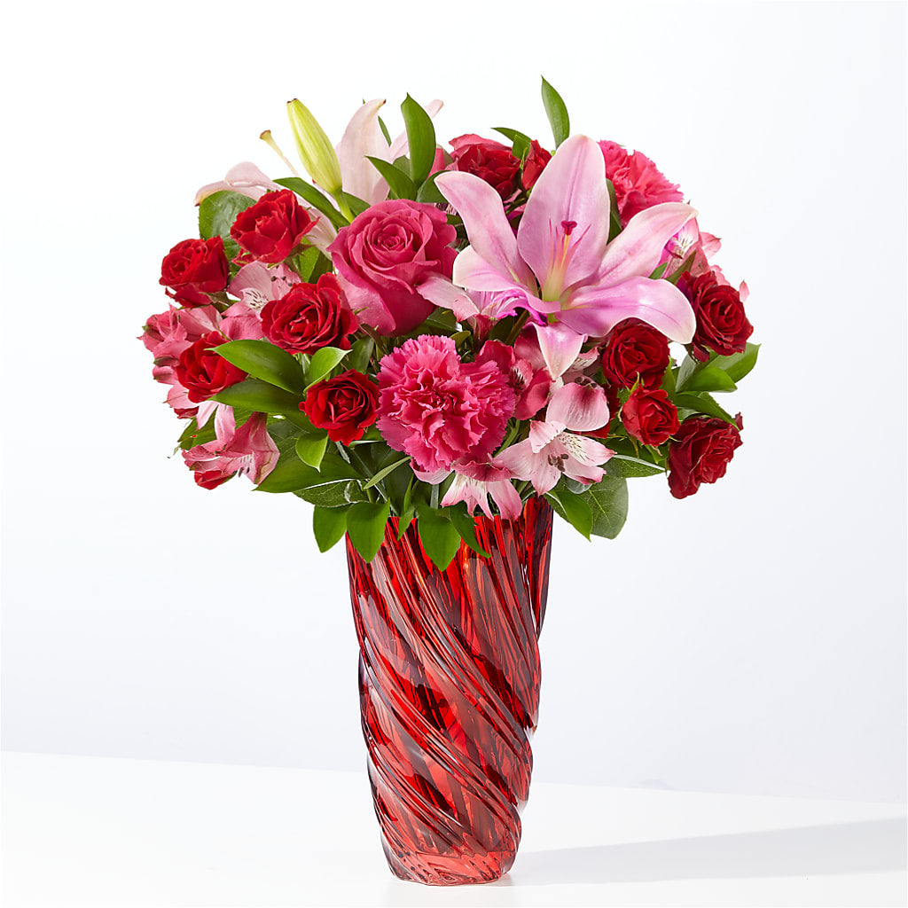 In Love Bouquet with Luxe Swirl Vase – 212 Floral, New York NY