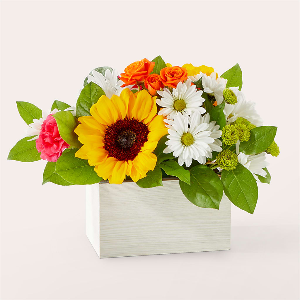 Sun-drenched Blooms Box Bouquet – 212 Floral, New York NY