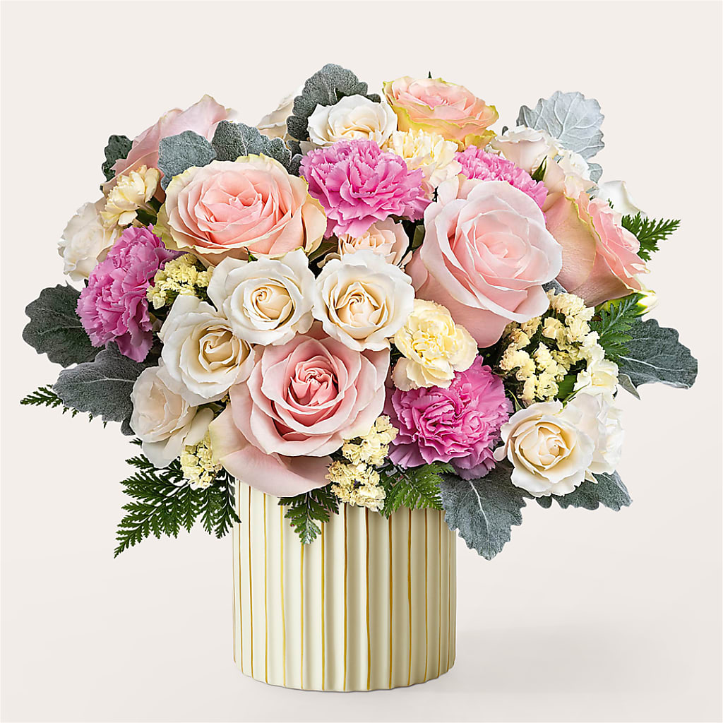 Blissful Moments Bouquet with Ivory Vase – 212 Floral, New York NY