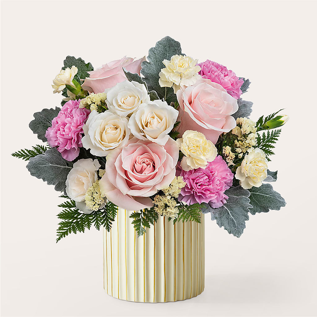 Blissful Moments Bouquet with Ivory Vase – 212 Floral, New York NY