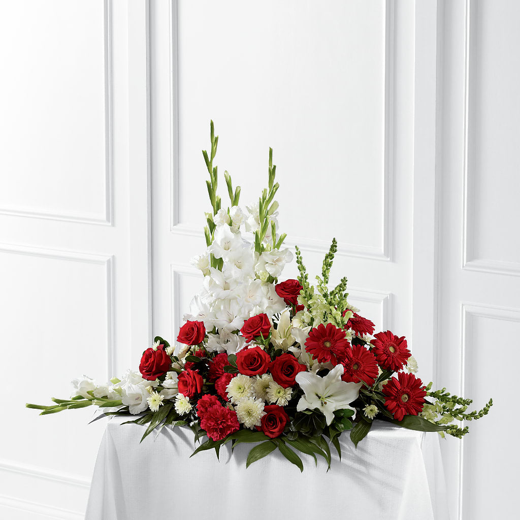 Crimson & White Arrangement – 212 Floral, New York NY