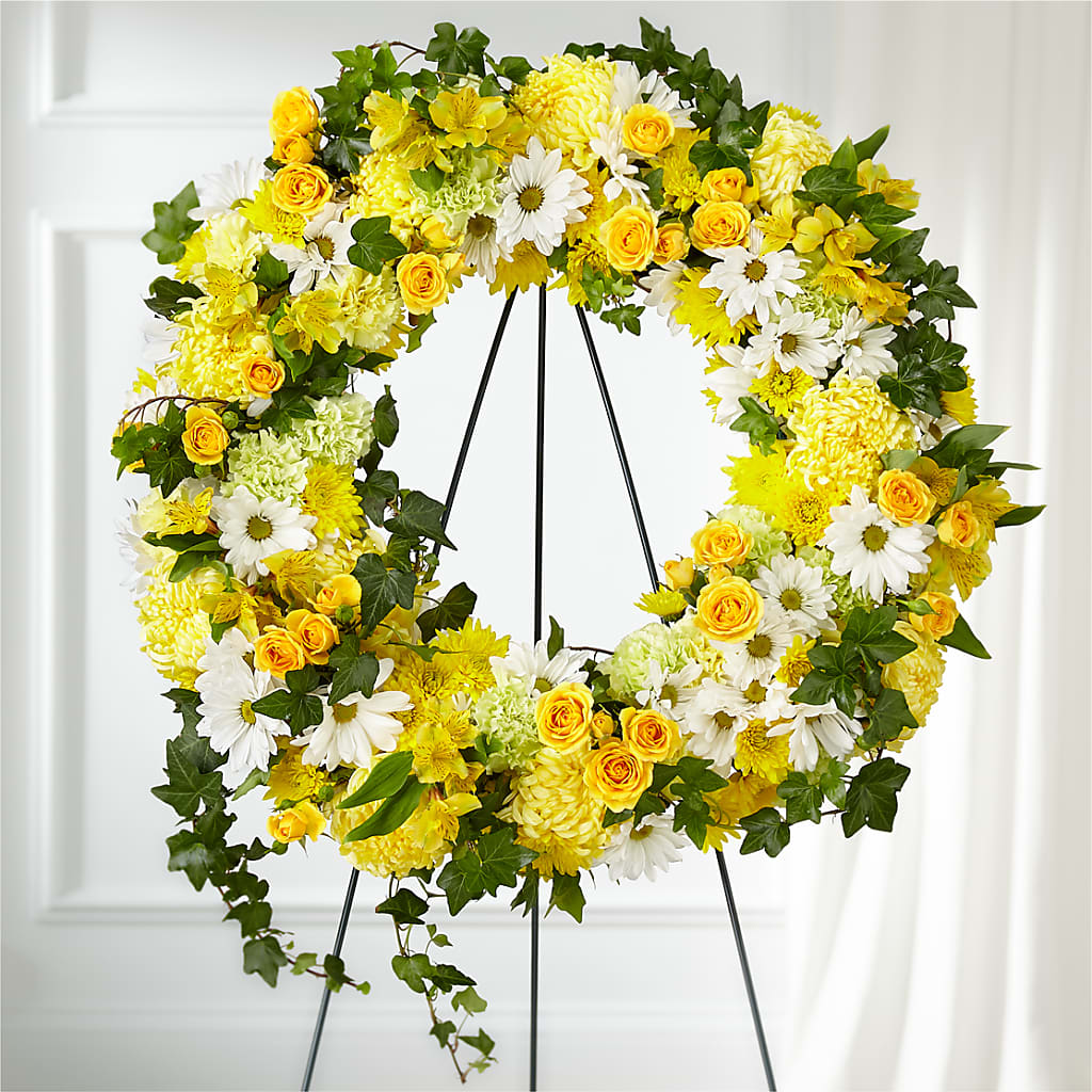 Golden Remembrance Wreath – 212 Floral, New York NY