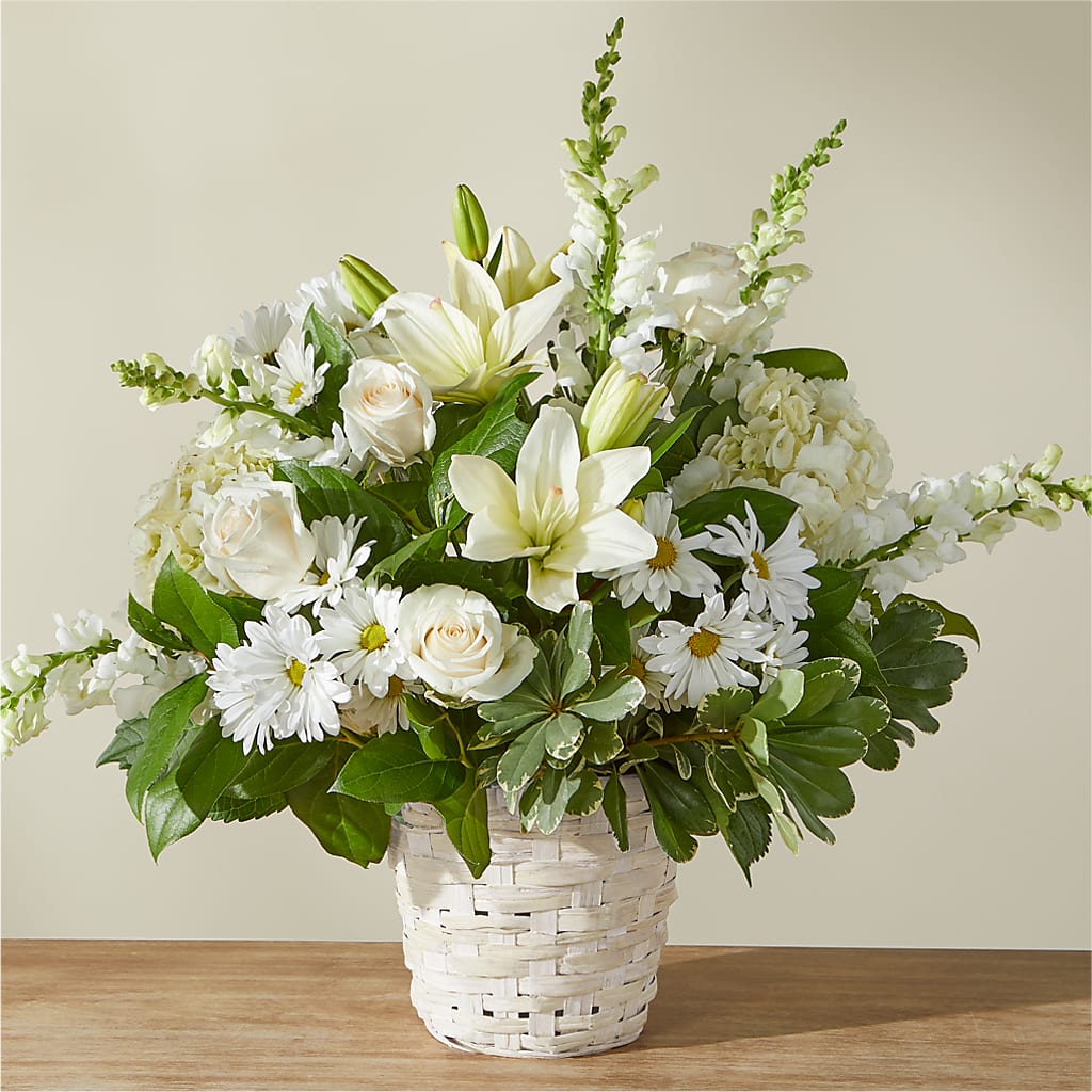 Ivory Elegance Floral Basket – 212 Floral, New York NY