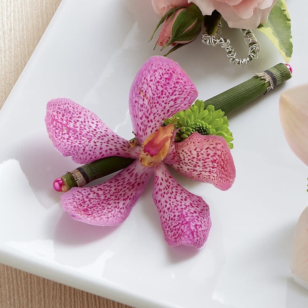 Pink Mokara Boutonniere – 212 Floral, New York NY