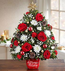 Merry Little Christmas Holiday Flower Tree