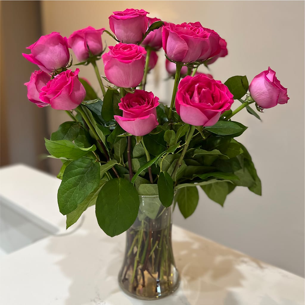 Long Stem Pink Rose Bouquet –  212 Floral, New York NY