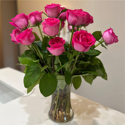 Long Stem Pink Rose Bouquet –  212 Floral, New York NY