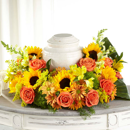 Faithful Sunflower Cremation Adornment –  212 Floral, New York NY