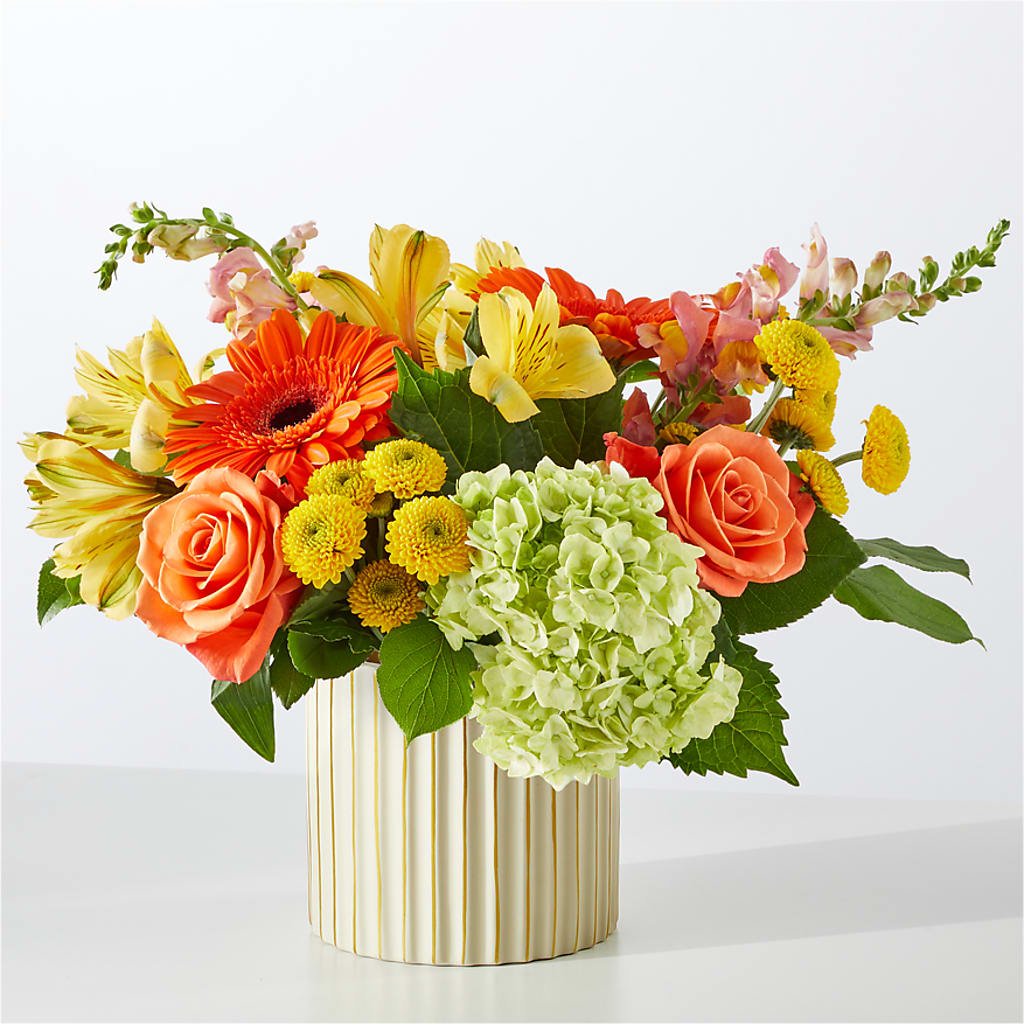 Autumn Sunshine Bouquet with Ivory Vase –  212 Floral, New York NY