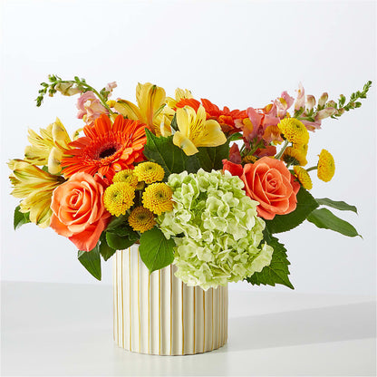 Autumn Sunshine Bouquet with Ivory Vase –  212 Floral, New York NY
