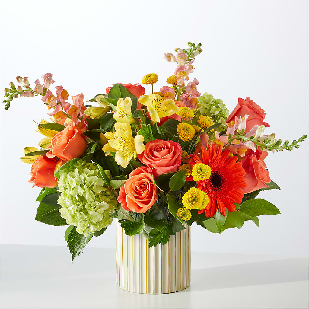 Autumn Sunshine Bouquet with Ivory Vase –  212 Floral, New York NY