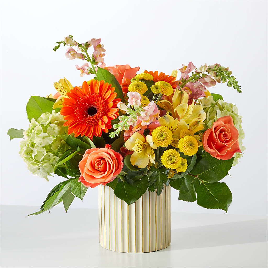 Autumn Sunshine Bouquet with Ivory Vase –  212 Floral, New York NY