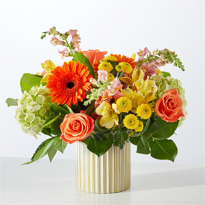 Autumn Sunshine Bouquet with Ivory Vase –  212 Floral, New York NY